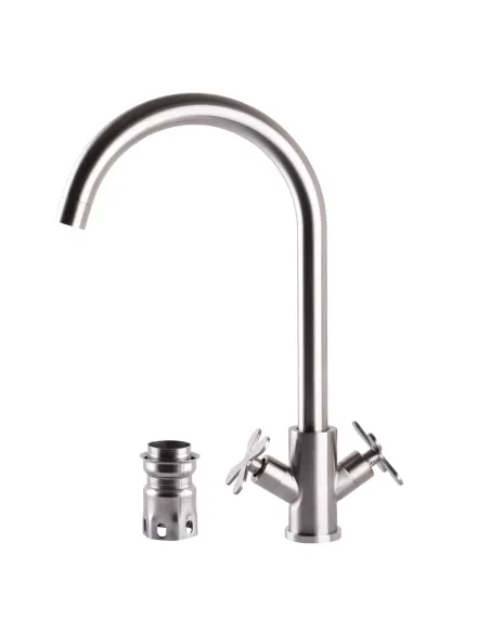 Смеситель для кухни двухвентильный Globus Lux Dukat-8 SD8-203 нержавеющая сталь - 5