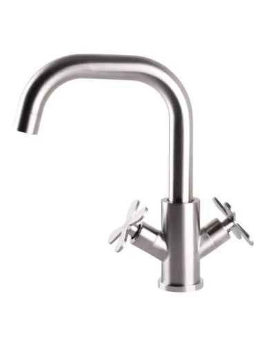 Смеситель для кухни Globus Lux Dukat-8 SD8-101S, нержавеющая сталь, двухвентильный, низкий - 5