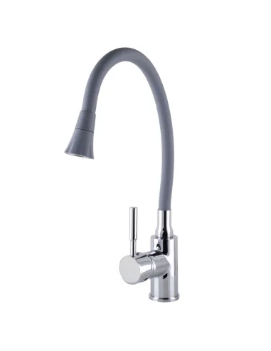 Смеситель для кухни Globus Lux Solly GLLR-0203SA-G03, серый гибкий излив с душевой насадкой - 3