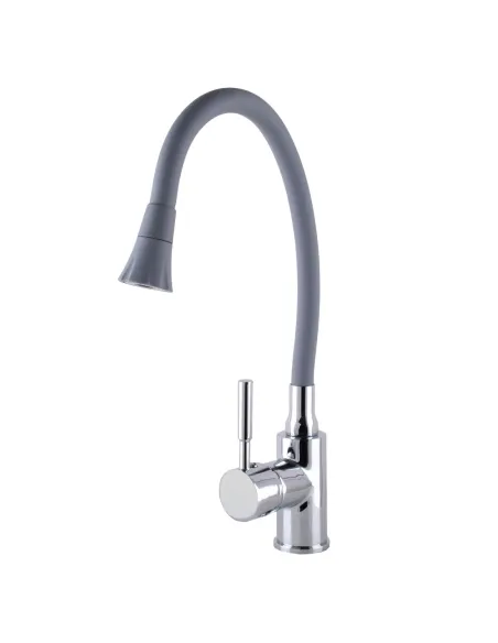 Смеситель для кухни Globus Lux Solly GLLR-0203SA-G03, серый гибкий излив с душевой насадкой - 3