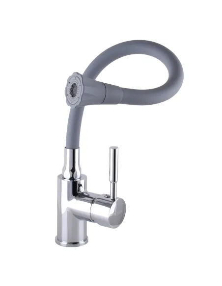 Смеситель для кухни Globus Lux Solly GLLR-0203SA-G03, серый гибкий излив с душевой насадкой - 2