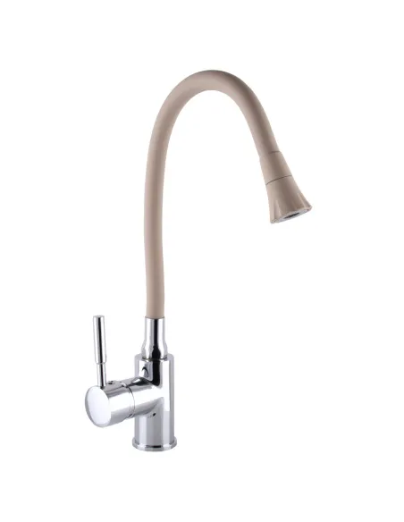Смеситель для кухни Globus Lux Solly GLLR-0203SA-K15, бежевый гибкий излив с душевой насадкой - 1