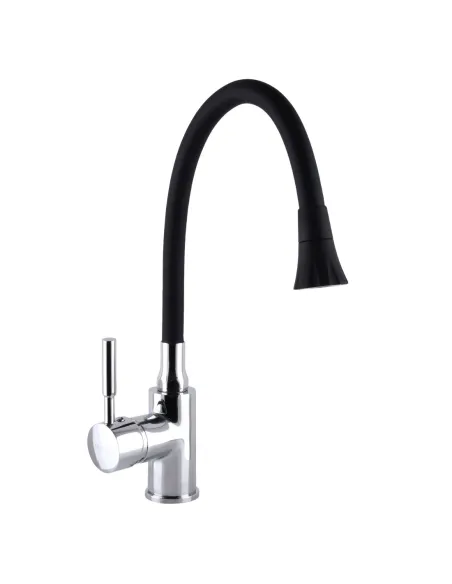 Смеситель для кухни Globus Lux Solly GLLR-0203SA-B01, черный гибкий излив с душевой насадкой - 1