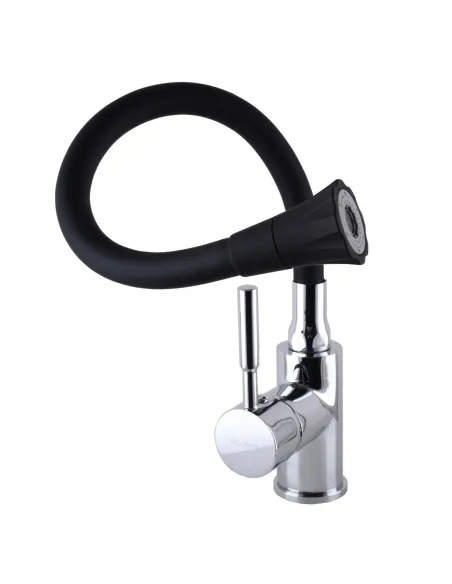 Смеситель для кухни Globus Lux Solly GLLR-0203SA-B01, черный гибкий излив с душевой насадкой - 2