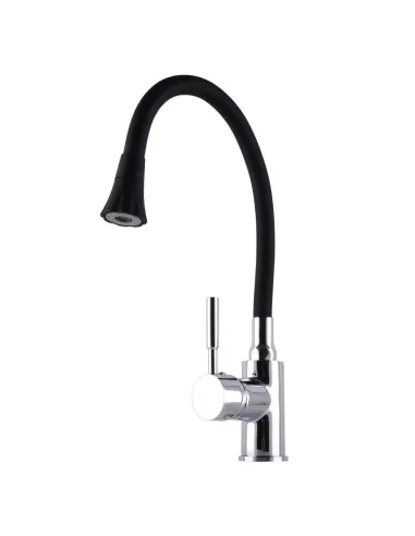 Смеситель для кухни Globus Lux Solly GLLR-0203SA-B01, черный гибкий излив с душевой насадкой - 3