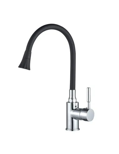 Смеситель для кухни Globus Lux Solly GLLR-0203SA-B01, черный гибкий излив с душевой насадкой - 4