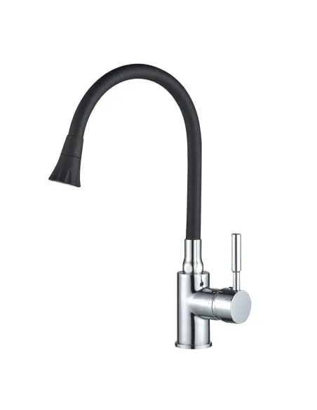 Смеситель для кухни Globus Lux Solly GLLR-0203SA-B01, черный гибкий излив с душевой насадкой - 4