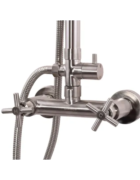 Душевая система Globus Lux Dukat SD4-SH-02 двухвентильная, нержавеющая сталь - 2