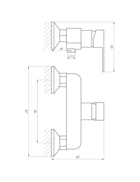 Смеситель для душа наружного монтажа Globus Lux Milano GLM-105N-11-Graphite черный хром, с душевым набором - 2