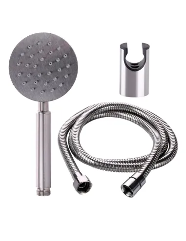 Смеситель для ванны с душем Globus Lux Wien SUS2-208 нержавеющая сталь, длинный гусак, с душевым набором - 5