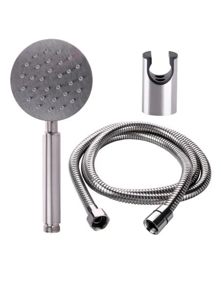 Смеситель для ванны с душем Globus Lux Wien SUS2-208 нержавеющая сталь, длинный гусак, с душевым набором - 5