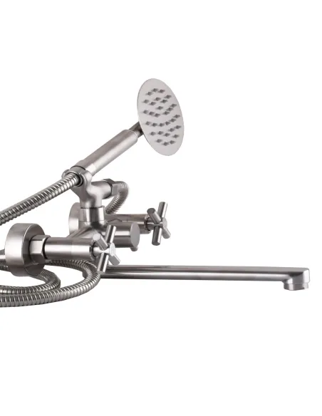 Смеситель для ванны Globus Lux Dukat SD4-102N нержавеющая сталь, двухвентильный - 3