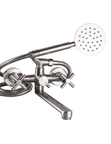 Смеситель для ванны Globus Lux Dukat SD4-102N нержавеющая сталь, двухвентильный - 4