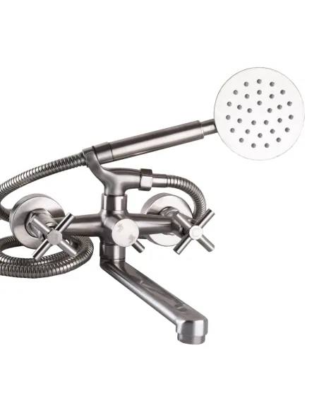 Смеситель для ванны Globus Lux Dukat SD4-102N нержавеющая сталь, двухвентильный - 4