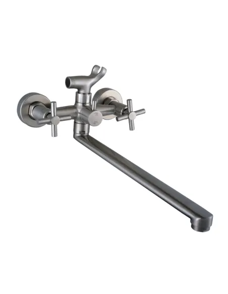 Смеситель для ванны Globus Lux Dukat SD4-208 нержавеющая сталь, двухвентильный, длинный гусак - 1