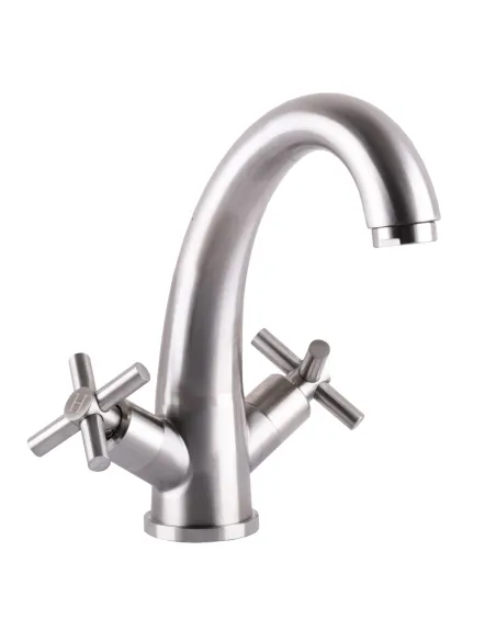 Смеситель для умывальника Globus Lux Dukat SD4-401 нержавеющая сталь, двухвентильный - 1