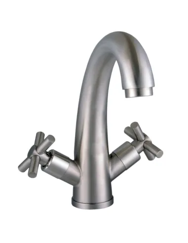 Смеситель для умывальника Globus Lux Dukat SD4-401 нержавеющая сталь, двухвентильный - 2