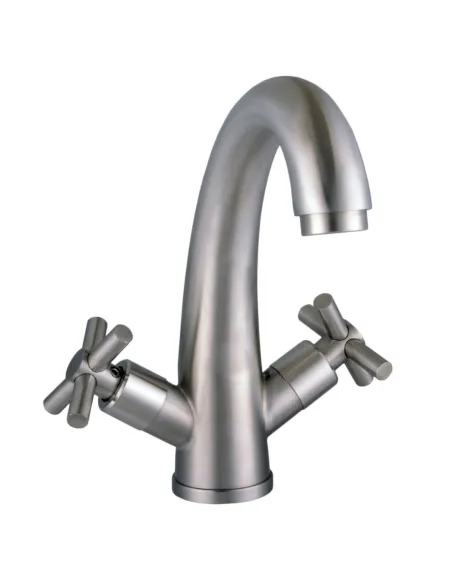 Смеситель для умывальника Globus Lux Dukat SD4-401 нержавеющая сталь, двухвентильный - 2