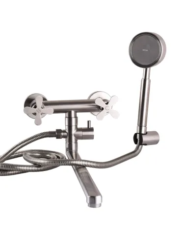 Смеситель для ванны Globus Lux Dukat-8 SD8-108 нержавеющая сталь, двухвентильный, длинный гусак - 5