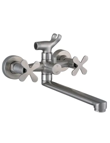 Смеситель для ванны Globus Lux Dukat-8 SD8-102N нержавеющая сталь, двухвентильный - 1