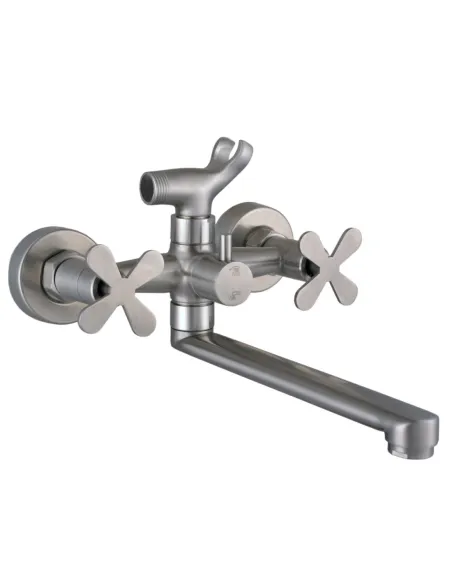 Смеситель для ванны Globus Lux Dukat-8 SD8-102N нержавеющая сталь, двухвентильный - 1