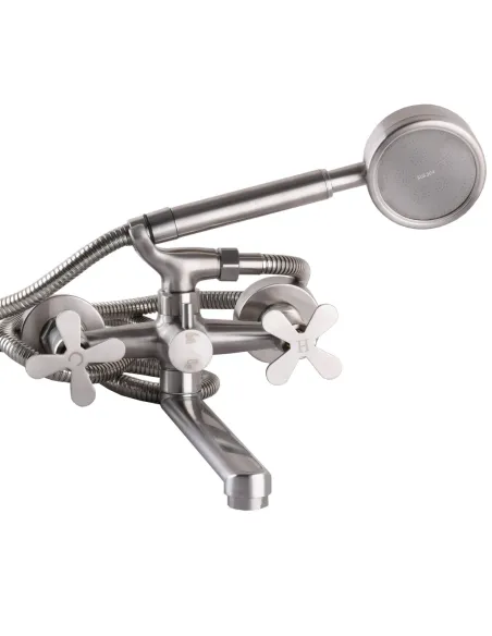 Смеситель для ванны Globus Lux Dukat-8 SD8-102N нержавеющая сталь, двухвентильный - 4