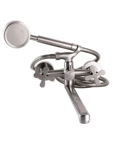 Смеситель для ванны Globus Lux Dukat-8 SD8-208 нержавеющая сталь, двухвентильный, длинный гусак - 3