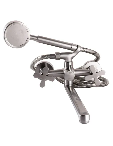 Смеситель для ванны Globus Lux Dukat-8 SD8-208 нержавеющая сталь, двухвентильный, длинный гусак - 3