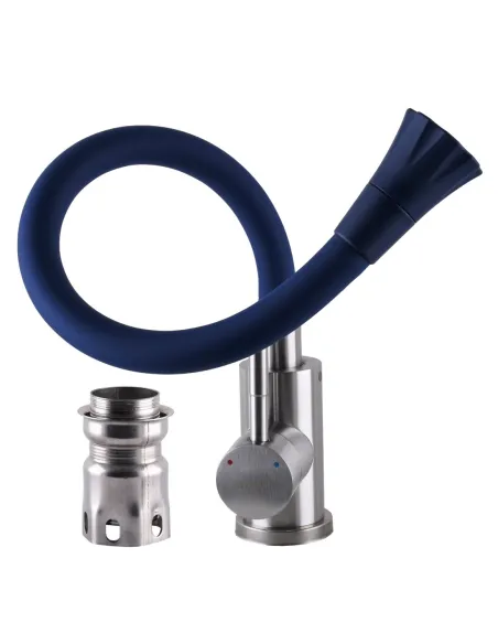 Смеситель для кухни из нержавеющей стали Globus Lux Alpen SBT1-203SA-S21 синий гибкий излив с душевой насадкой - 2