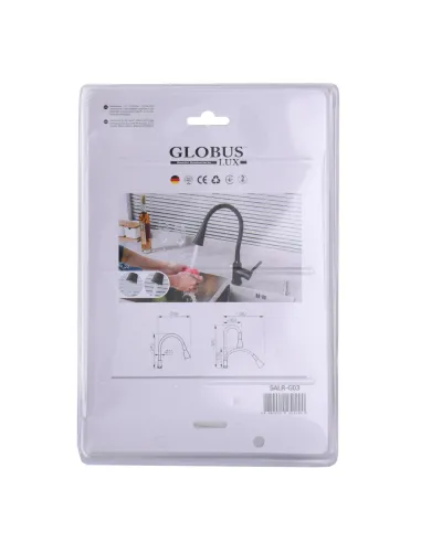 Излив гибкий для смесителя Globus Lux SALR-G03, серый с душевой насадкой - 3