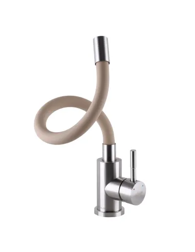 Смеситель для кухни Globus Lux Alpen SUS-203S-BG15, бежевый гибкий излив с душевой насадкой - 2