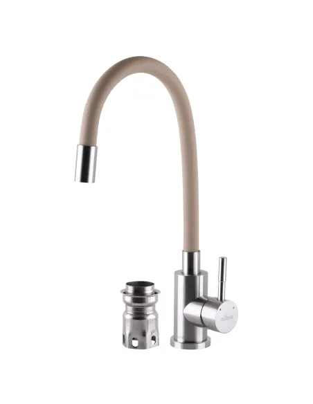 Смеситель для кухни Globus Lux Alpen SUS-203S-BG15, бежевый гибкий излив с душевой насадкой - 3