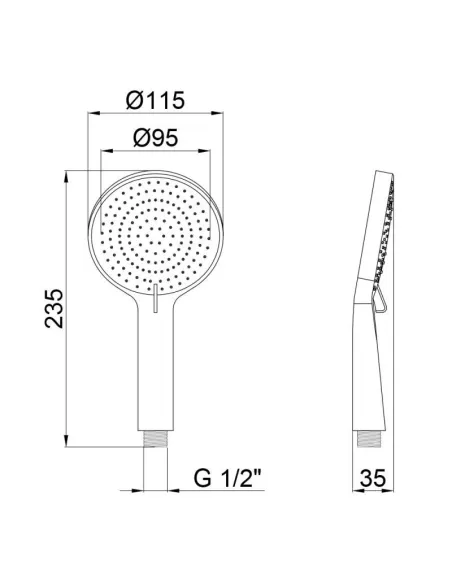 Лійка для душу Q-Tap Rucni A116O3PBB, 3 режими, чорна - 2