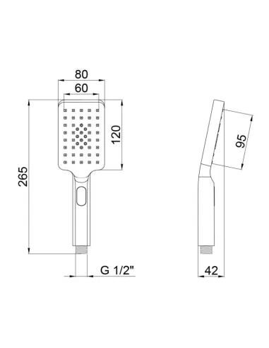 Лейка для душа Q-Tap Rucni A121N3KCC, 3 режима - 2
