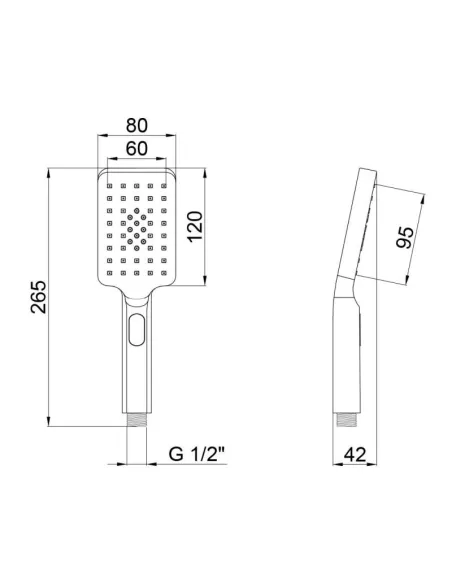 Лейка для душа Q-Tap Rucni A121N3KCC, 3 режима - 2