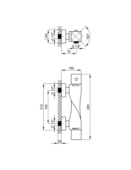 Змішувач для душу термостатичний Q-Tap Zkrouceny 40T105C, хром - 2