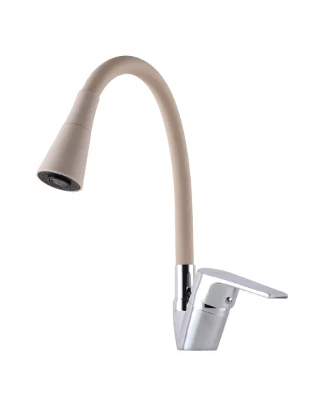 Смеситель для кухни с гибким изливом Domino Blitz DBC-203SK-K15 бежевый гофрогусак с душевой насадкой - 3