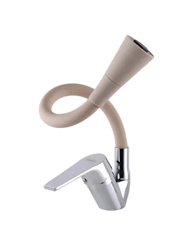 Смеситель для кухни с гибким изливом Domino Blitz DBC-203SK-K15 бежевый гофрогусак с душевой насадкой - 2