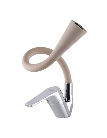 Смеситель для кухни с гибким изливом Domino Blitz DBC-203SK-K15 бежевый гофрогусак с душевой насадкой - 2
