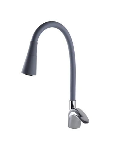 Смеситель для кухни с гибким изливом EcoMix Energo E-GEZ-203SK-G03 серый гофрогусак с душевой насадкой - 3