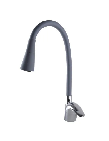 Смеситель для кухни с гибким изливом EcoMix Energo E-GEZ-203SK-G03 серый гофрогусак с душевой насадкой - 3