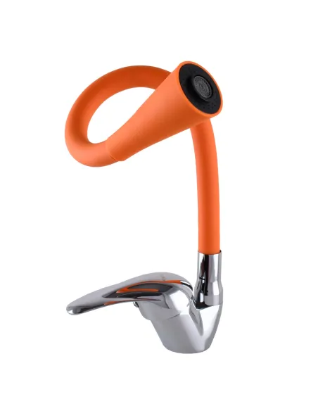 Смеситель для кухни с гибким изливом EcoMix Energo E-GEZ-203SK-R07 оранжевый гофрогусак с душевой насадкой - 2