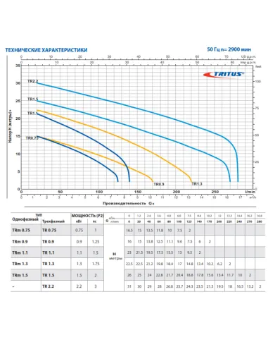 Фекальний насос Pedrollo Tritus TRm 1.1 з різальним механізмом - 2