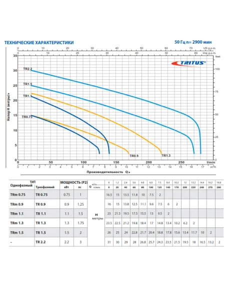 Фекальний насос Pedrollo Tritus TRm 1.1 з різальним механізмом - 2