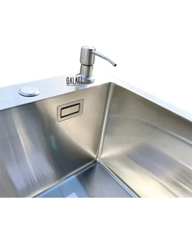 Кухонная мойка из нержавеющей стали прямоугольная Romzha Arta Nova U-350 с корзиной и дозатором - 4