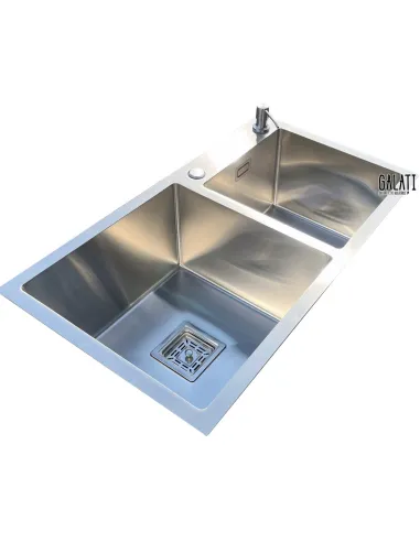 Кухонна мийка прямокутна Romzha Arta Nova U-730D з кошиком та дозатором - 4