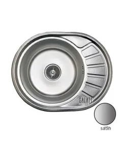 Кухонна мийка кругла Romzha Taleyta Nova Satin 570x450x180, 0.8мм - 1