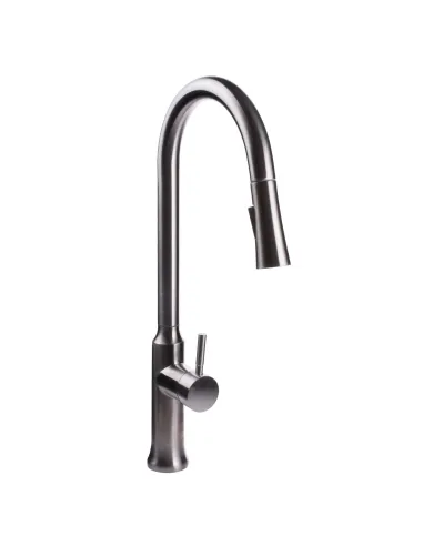 Змішувач для кухні Globus Lux Alpen SBT1-2033, витяжний, з душовою лійкою, нержавіюча сталь, на гайці - 2