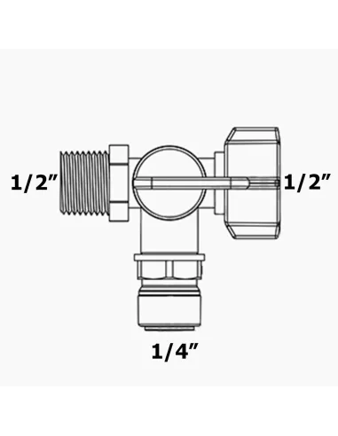 Адаптер с редуктором Raifil 1832-C, 0.5х0.25 дюйма, с кнопкой - 3