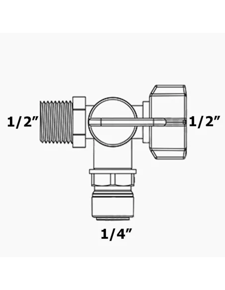 Адаптер с редуктором Raifil 1832-C, 0.5х0.25 дюйма, с кнопкой - 3